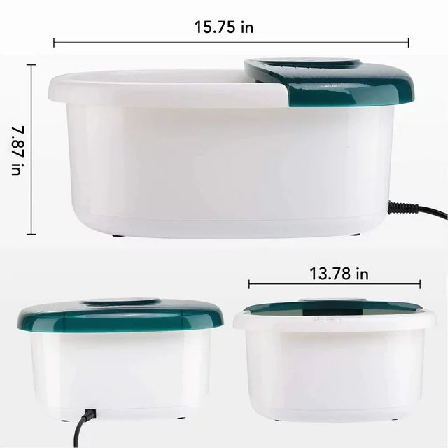 Foot Spa Bath Massager with Wireless Remote Control and 8 Automatic Shiatsu Massaging Rollers, Heating Temperature Control, Bubbles and Vibration for Home and Office Use