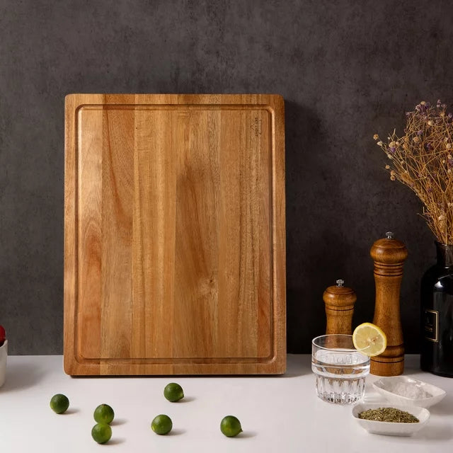 SKY LIGHT Wood Cutting Boards,Acacia Wooden Chopping Board for Kitchen, Reversible Charcuterie Boards for Meat Fruits and Veggies