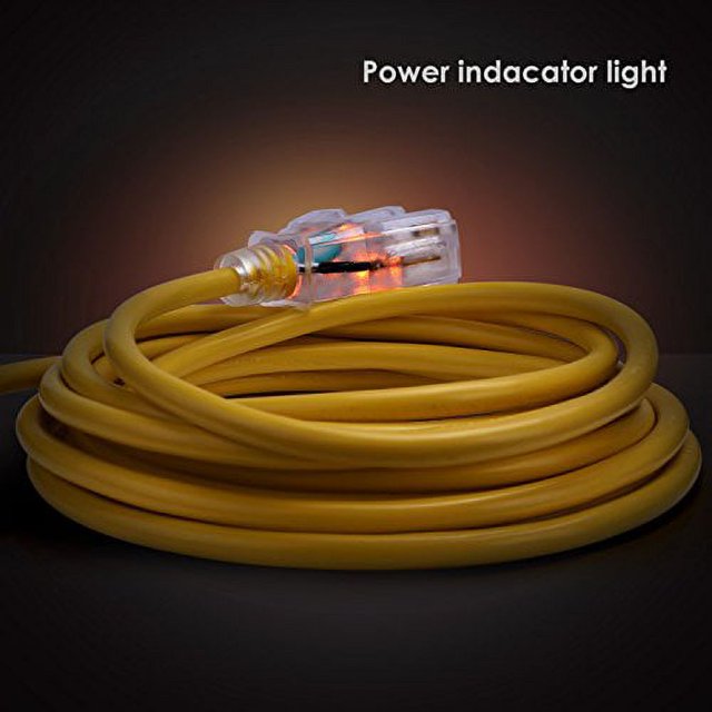 simbr extension cord 25ft yellow-15A125V 25FT/7.62m