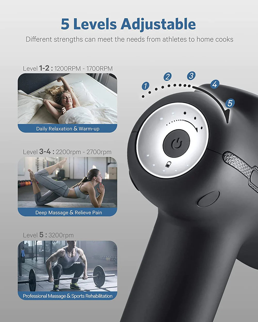 NAIPO MASSAGE GUN FOR DEEP TISSUE BODY MUSCLE MASSAGE