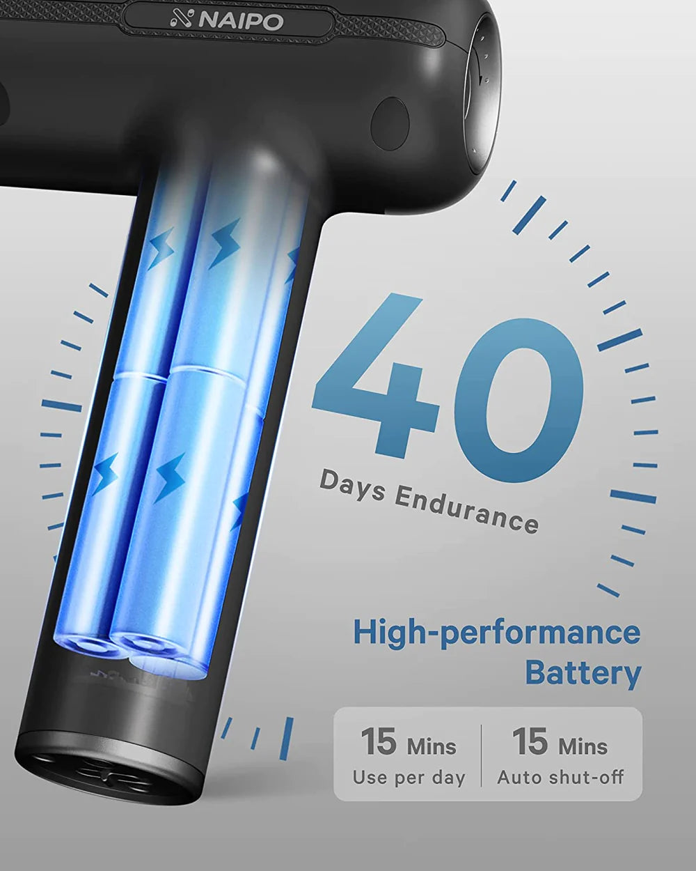 NAIPO MASSAGE GUN FOR DEEP TISSUE BODY MUSCLE MASSAGE