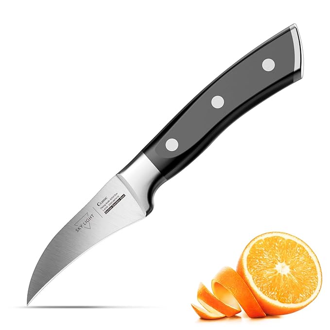 SKY LIGHT 2.75-inch Bird's Beak German High Carbon Stainless Steel Small Kitchen/Peeling Knife with Non Slip Ergonomic Grip 6253