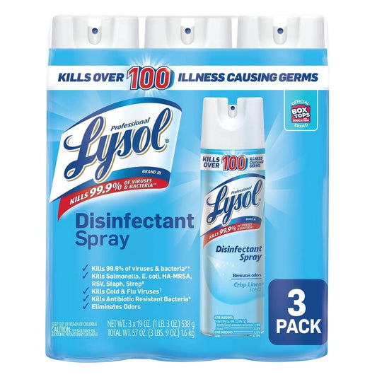 Lysol - 19 oz. Crisp Linen Disinfectant Spray (3-Pack)