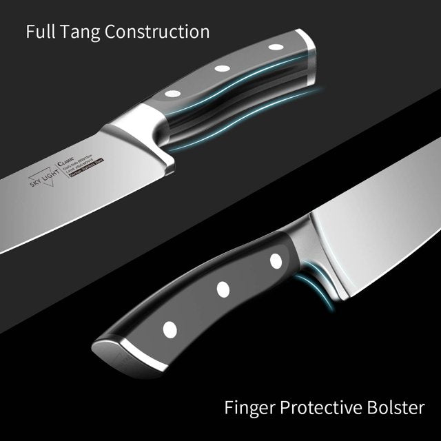 SKY LIGHT Chef Knife - 8-inch Professional Kitchen Knife German High Carbon Stainless Steel Chef's Knives with Ergonomic Handle and Gift Box