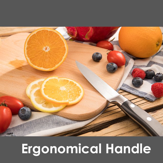 SKY LIGHT Paring Knife 4-inch, German High Carbon Stainless Steel Fruit Knife, Peeling Knife with Non Slip Ergonomic Handle, Small Knife for Kitchen