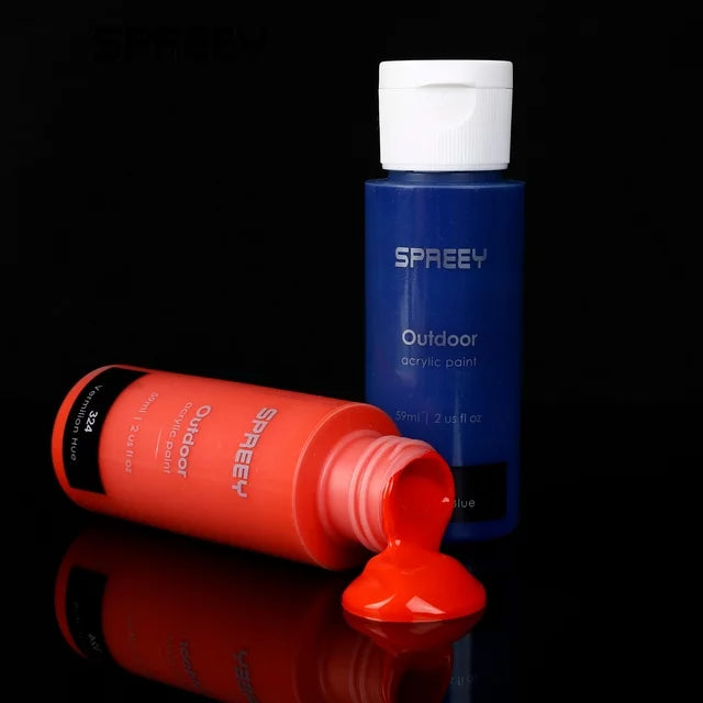 SPREEY Acrylic Paint Set of 18 Colors Large 18×59ml (2 oz) for Paint Supplies, Painting Canvas Wood Fabric, Nail Art, Gift, Rich Pigments Non Fading,Non Toxic Paints for Adults Kids Artists Beginners