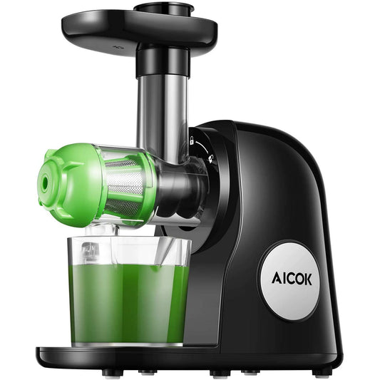Aicok Juicer Machines, Slow Masticating Juicer Extractor Easy to Clean, Cold Press Juicer with Brush, Juicer with Quiet Motor & Reverse Function, for High Nutrient Fruit & Vegetable Juice