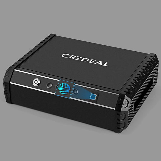 Crzdeal Fingerprint Gun Safe for Pistol, Quick Access Handgun Safes for Home, Car, Nightstand, Black