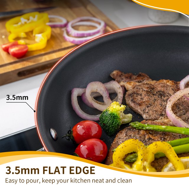 HITECLIFE Nonstick Frying Pan, Induction Cooking Pan, Dishwasher & Oven Safe, 9.5 inch,24cm Black