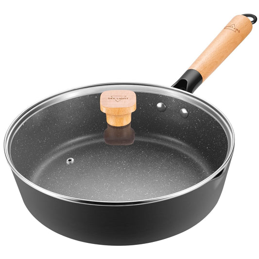 SKY LIGHT Nonstick Deep Saute Pan w/Lid, 10.2-inch Frying Pan Skillet Altay 10423